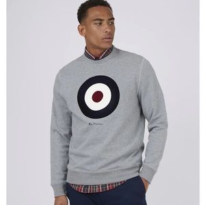 Ben Sherman Signature Organic Cotton Target Sweatshirt - Steel / Mens Size M